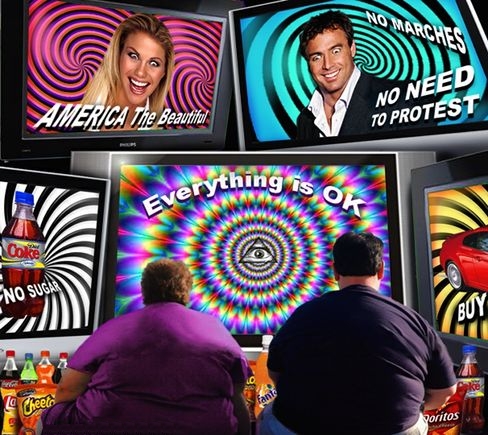 violencia y adicciones motivadas y controladas mental con la televisión
