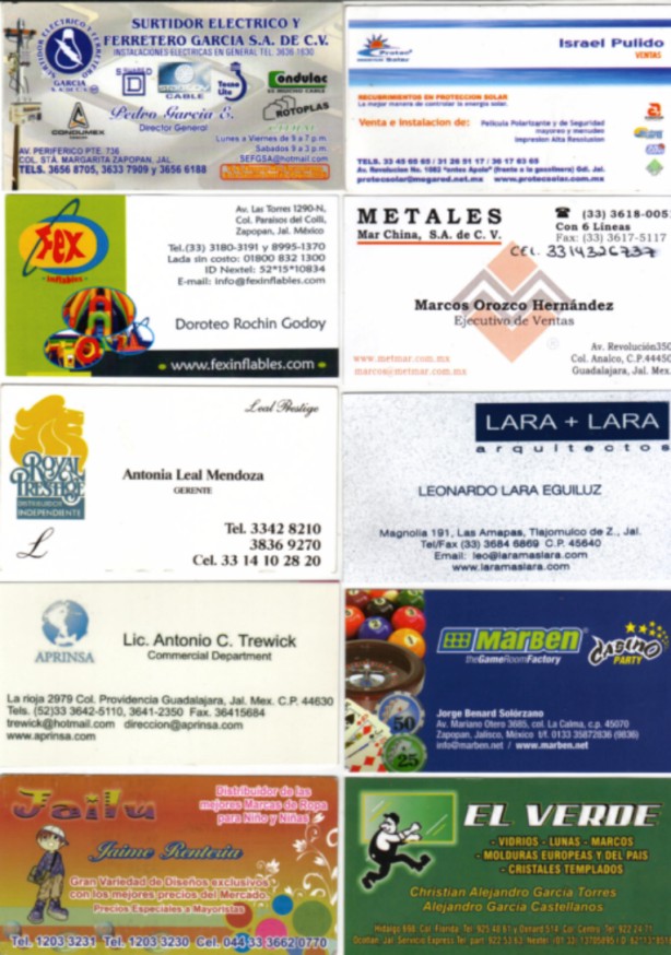 Tarjetas de alumnos y empresas de cursos de escuela negocios EPICA